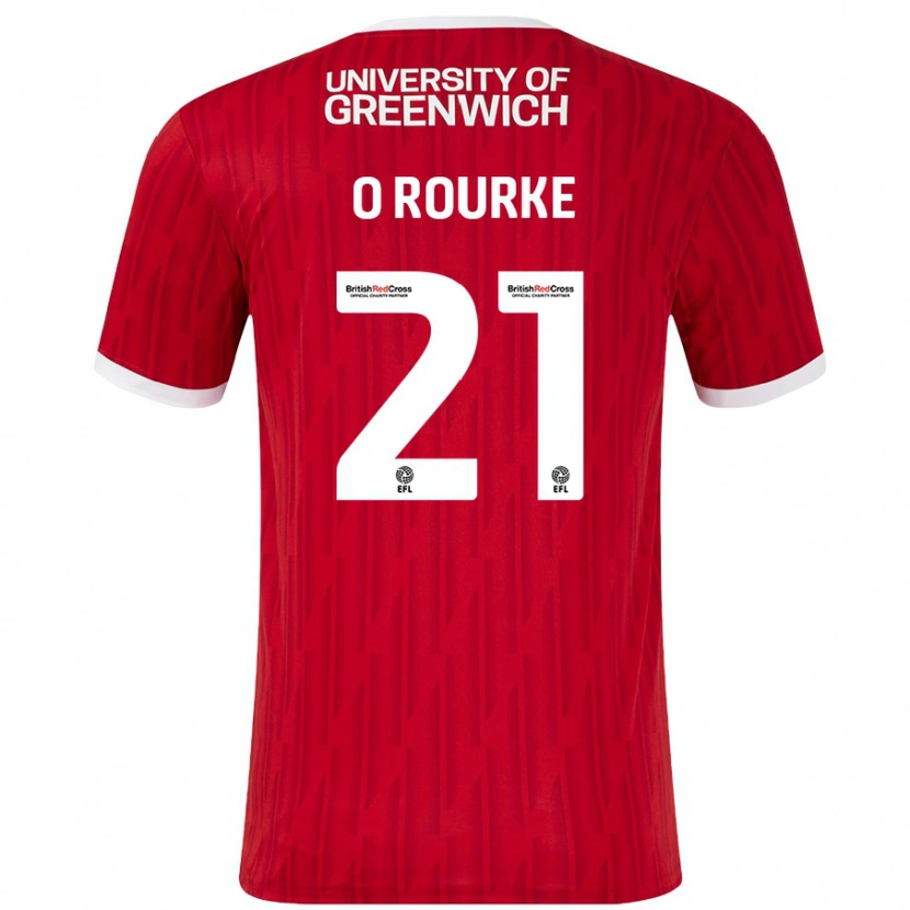 Danxen Mujer Camiseta Sophie O'rourke #21 Rojo Blanco 1ª Equipación 2024/25 La Camisa México