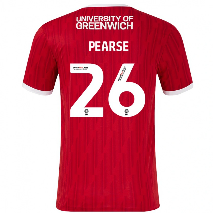Danxen Mujer Camiseta Gracie Pearse #26 Rojo Blanco 1ª Equipación 2024/25 La Camisa México
