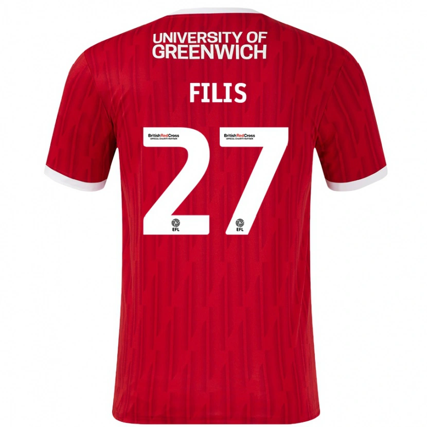 Danxen Mujer Camiseta Melisa Filis #27 Rojo Blanco 1ª Equipación 2024/25 La Camisa México
