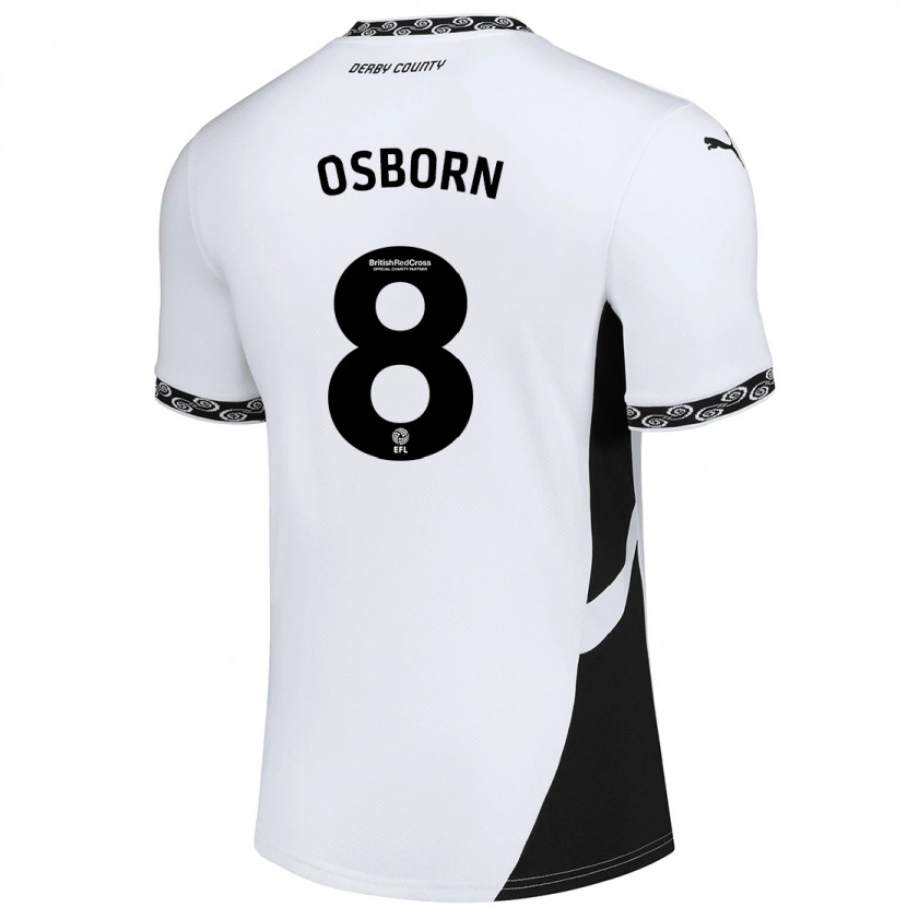 Danxen Mujer Camiseta Ben Osborn #8 Blanco Negro 1ª Equipación 2024/25 La Camisa México