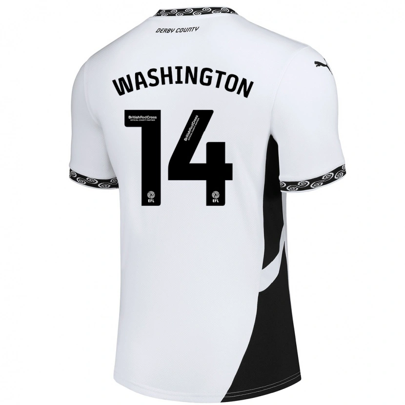 Danxen Mujer Camiseta Conor Washington #14 Blanco Negro 1ª Equipación 2024/25 La Camisa México
