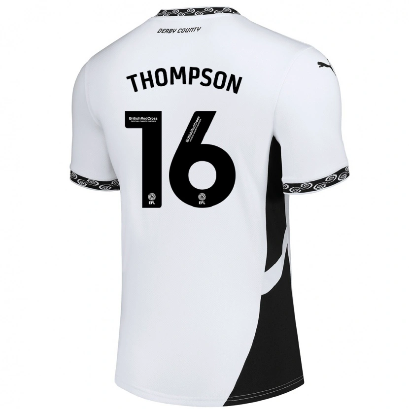 Danxen Mujer Camiseta Liam Thompson #16 Blanco Negro 1ª Equipación 2024/25 La Camisa México