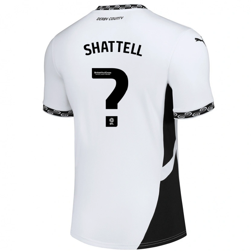 Danxen Mujer Camiseta Josh Shattell #0 Blanco Negro 1ª Equipación 2024/25 La Camisa México