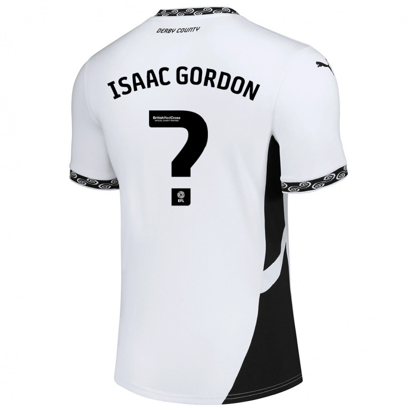 Danxen Mujer Camiseta Isaac Gordon #0 Blanco Negro 1ª Equipación 2024/25 La Camisa México