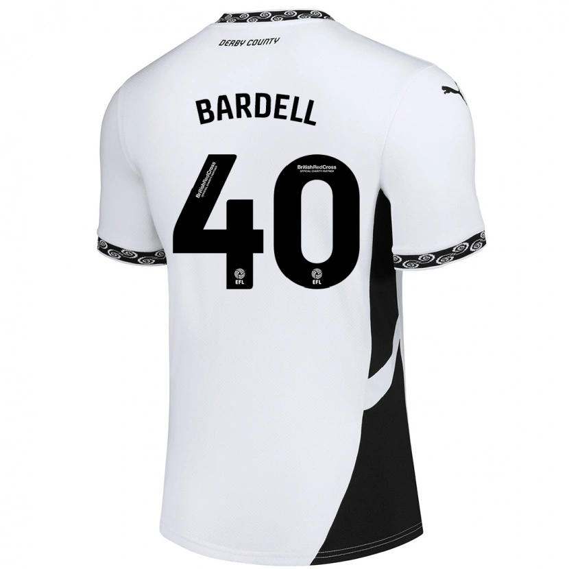 Danxen Mujer Camiseta Max Bardell #40 Blanco Negro 1ª Equipación 2024/25 La Camisa México