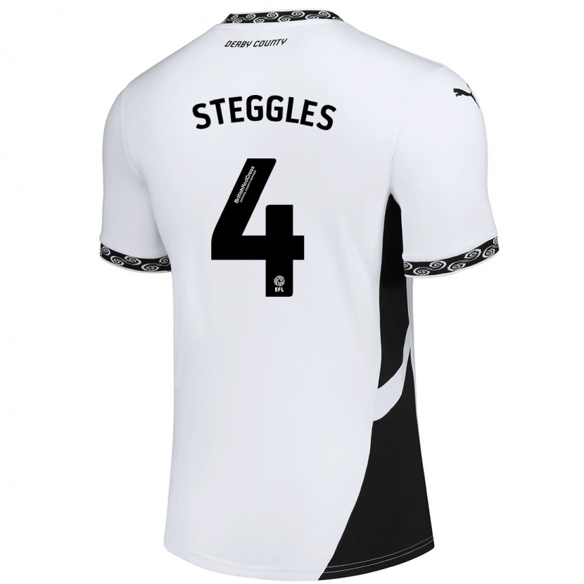 Danxen Mujer Camiseta Charlotte Steggles #4 Blanco Negro 1ª Equipación 2024/25 La Camisa México
