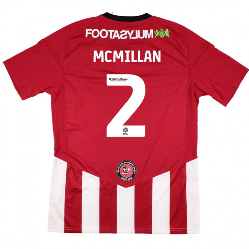 Danxen Mujer Camiseta Jack Mcmillan #2 Rojo Blanco 1ª Equipación 2024/25 La Camisa México