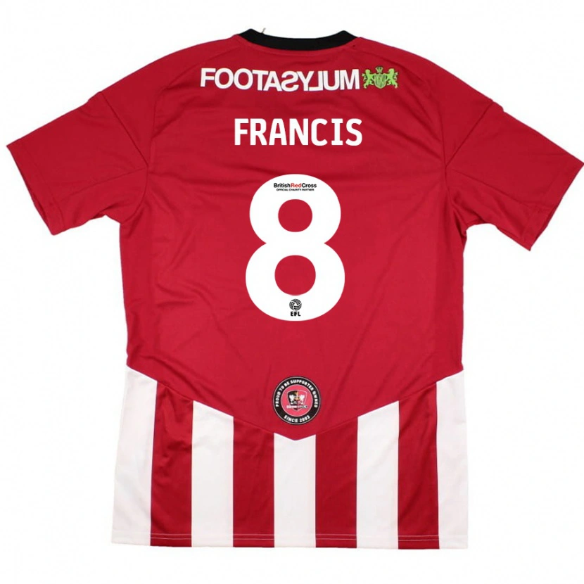 Danxen Mujer Camiseta Ed Francis #8 Rojo Blanco 1ª Equipación 2024/25 La Camisa México