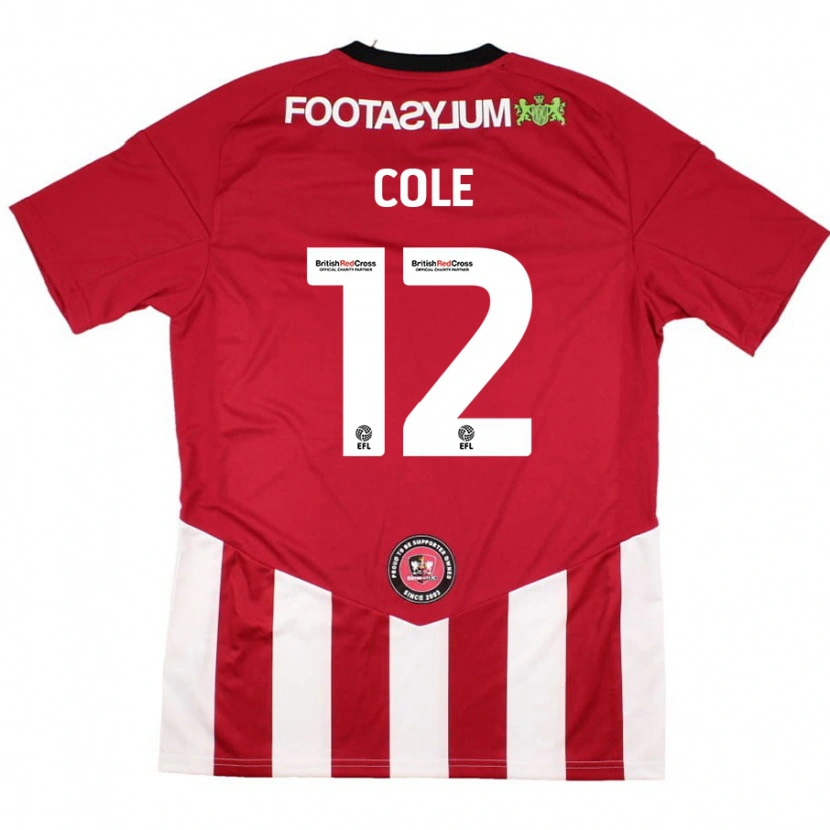Danxen Mujer Camiseta Reece Cole #12 Rojo Blanco 1ª Equipación 2024/25 La Camisa México