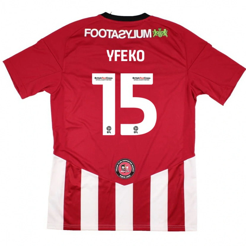 Danxen Mujer Camiseta Johnly Yfeko #15 Rojo Blanco 1ª Equipación 2024/25 La Camisa México
