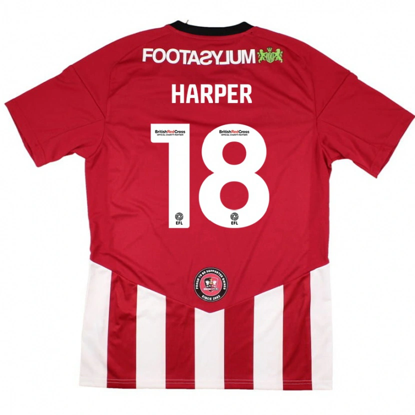 Danxen Mujer Camiseta Vincent Harper #18 Rojo Blanco 1ª Equipación 2024/25 La Camisa México