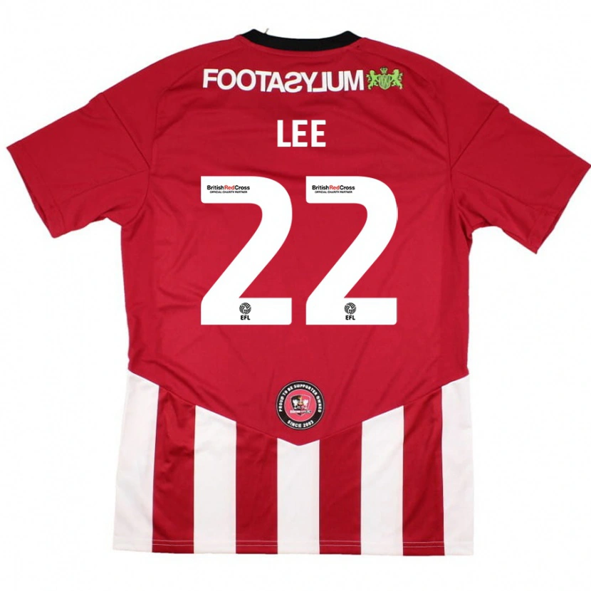Danxen Mujer Camiseta Harry Lee #22 Rojo Blanco 1ª Equipación 2024/25 La Camisa México