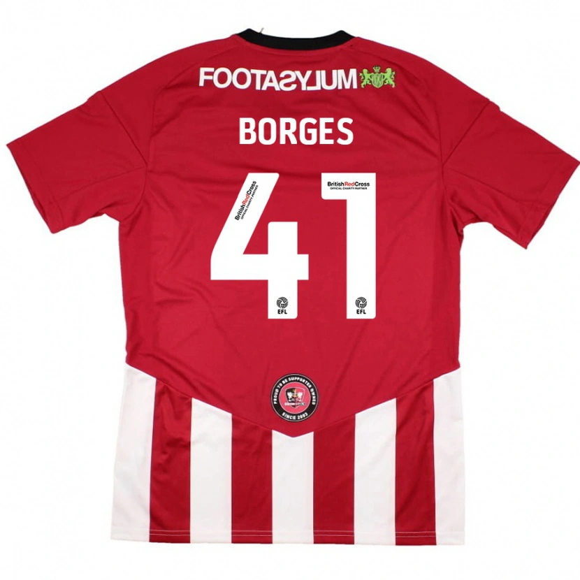 Danxen Mujer Camiseta Pedro Borges #41 Rojo Blanco 1ª Equipación 2024/25 La Camisa México