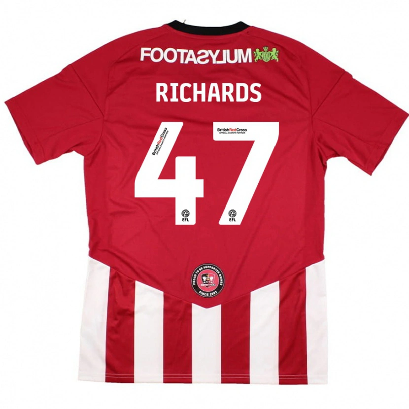 Danxen Mujer Camiseta Jake Richards #47 Rojo Blanco 1ª Equipación 2024/25 La Camisa México