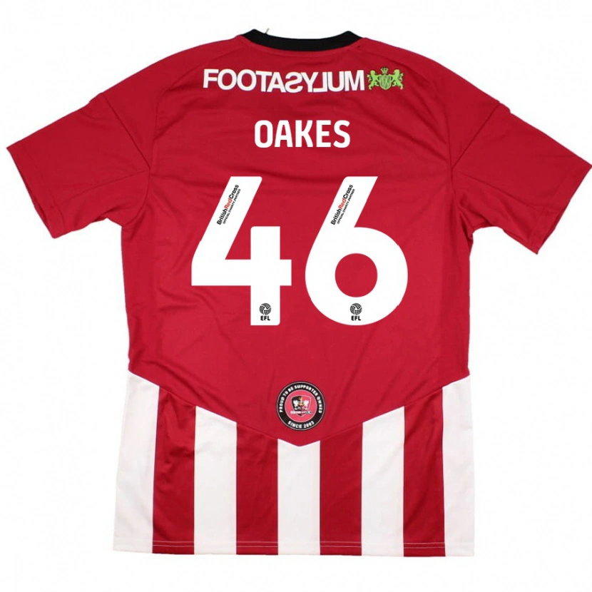 Danxen Mujer Camiseta Liam Oakes #46 Rojo Blanco 1ª Equipación 2024/25 La Camisa México