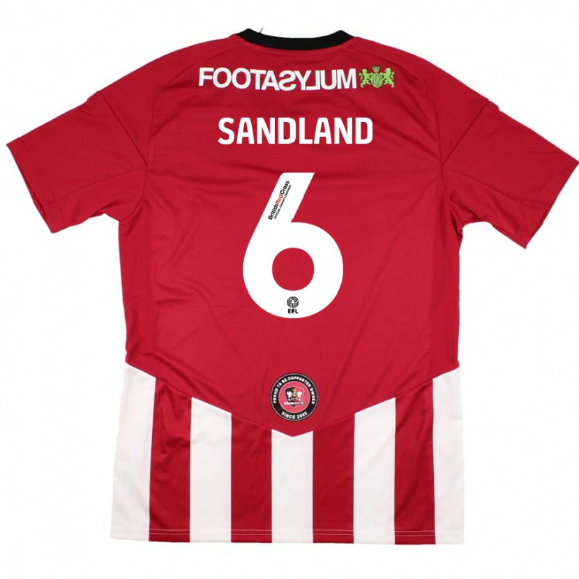 Danxen Mujer Camiseta Jess Sandland #6 Rojo Blanco 1ª Equipación 2024/25 La Camisa México