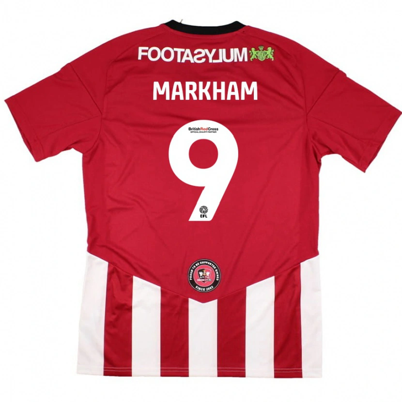 Danxen Mujer Camiseta Jenna Markham #9 Rojo Blanco 1ª Equipación 2024/25 La Camisa México