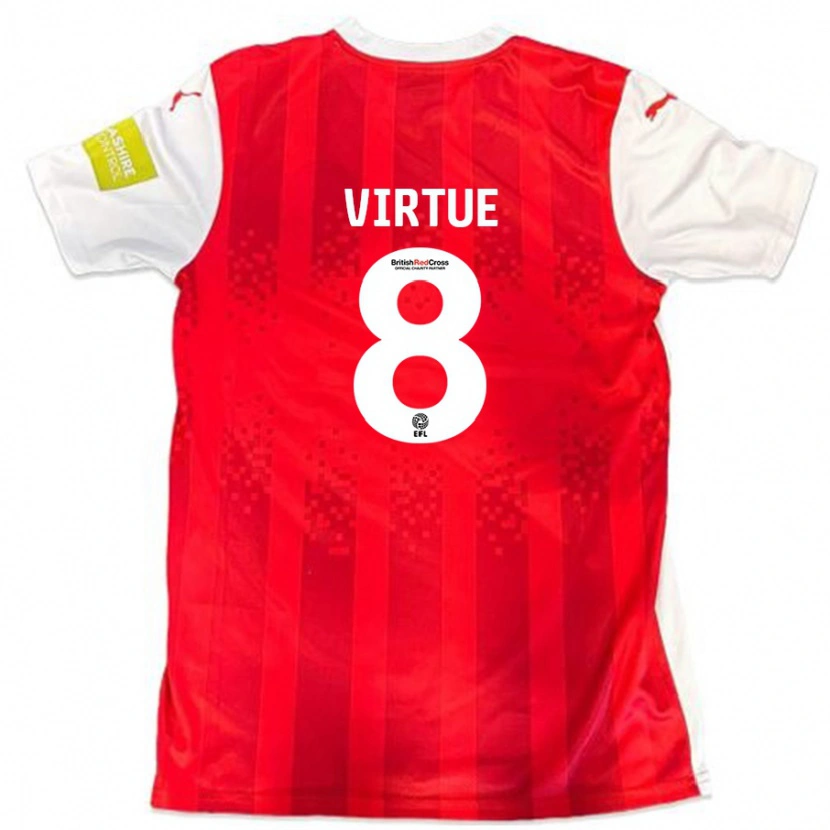 Danxen Mujer Camiseta Matty Virtue #8 Rojo Blanco 1ª Equipación 2024/25 La Camisa México
