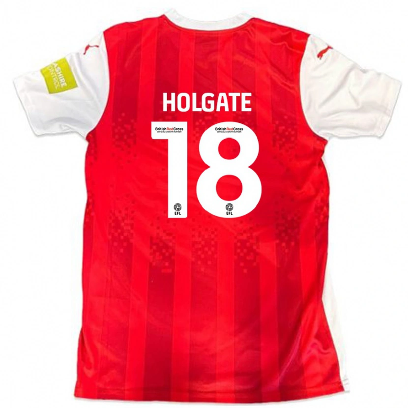 Danxen Mujer Camiseta Harrison Holgate #18 Rojo Blanco 1ª Equipación 2024/25 La Camisa México