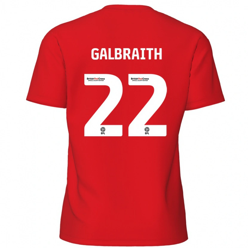 Danxen Mujer Camiseta Ethan Galbraith #22 Rojo 1ª Equipación 2024/25 La Camisa México