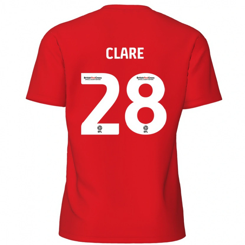 Danxen Mujer Camiseta Sean Clare #28 Rojo 1ª Equipación 2024/25 La Camisa México