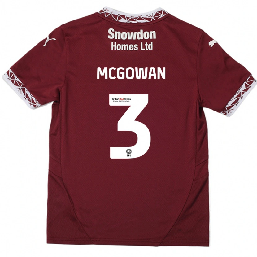 Danxen Mujer Camiseta Aaron Mcgowan #3 Borgoña 1ª Equipación 2024/25 La Camisa México
