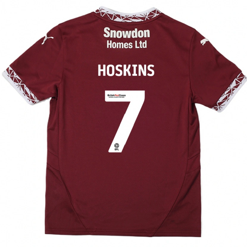 Danxen Mujer Camiseta Sam Hoskins #7 Borgoña 1ª Equipación 2024/25 La Camisa México