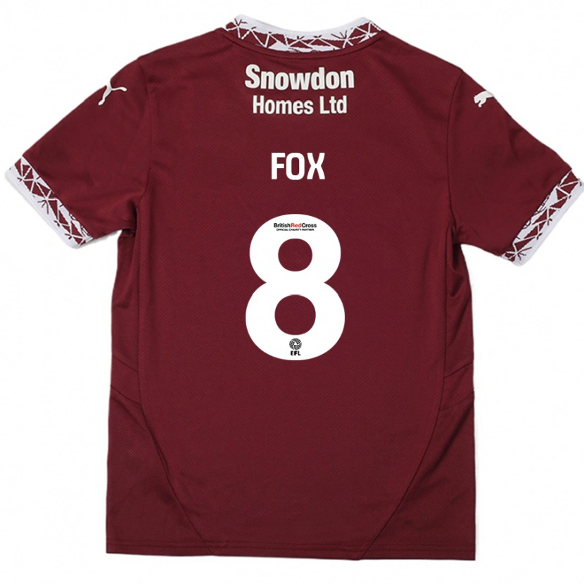 Danxen Mujer Camiseta Ben Fox #8 Borgoña 1ª Equipación 2024/25 La Camisa México