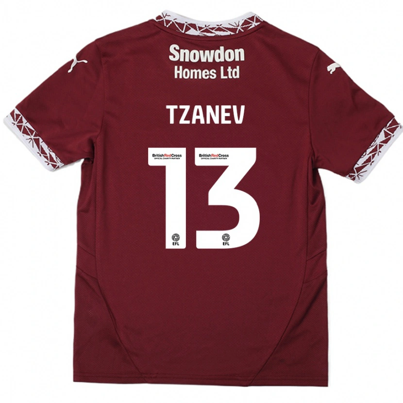 Danxen Mujer Camiseta Nik Tzanev #13 Borgoña 1ª Equipación 2024/25 La Camisa México