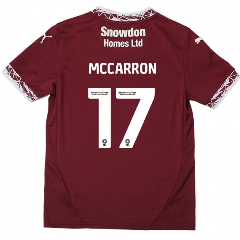 Danxen Mujer Camiseta Liam Mccarron #17 Borgoña 1ª Equipación 2024/25 La Camisa México