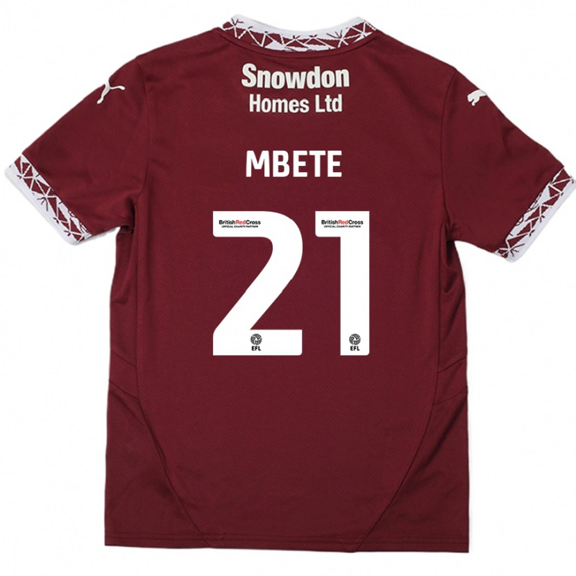 Danxen Mujer Camiseta Luke Mbete #21 Borgoña 1ª Equipación 2024/25 La Camisa México