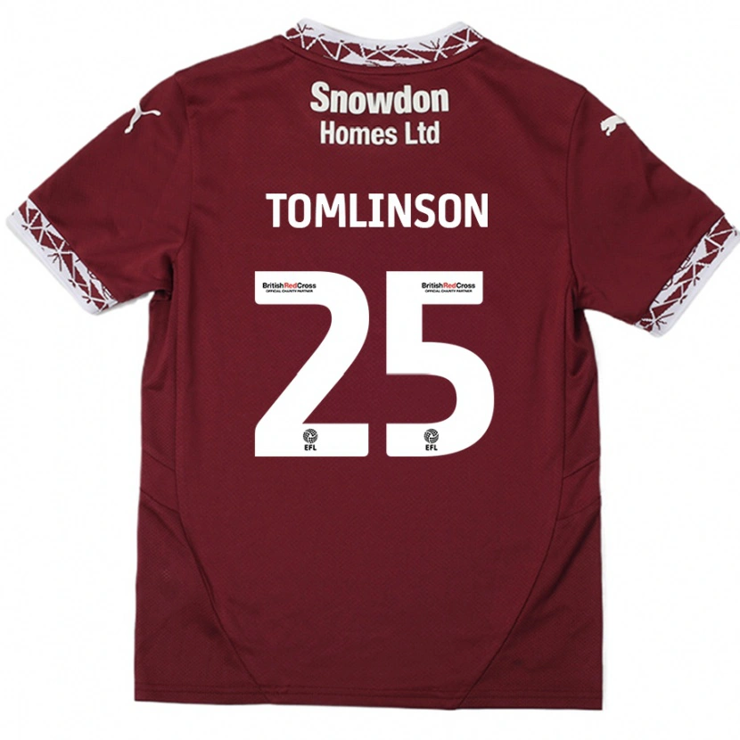 Danxen Mujer Camiseta Josh Tomlinson #25 Borgoña 1ª Equipación 2024/25 La Camisa México