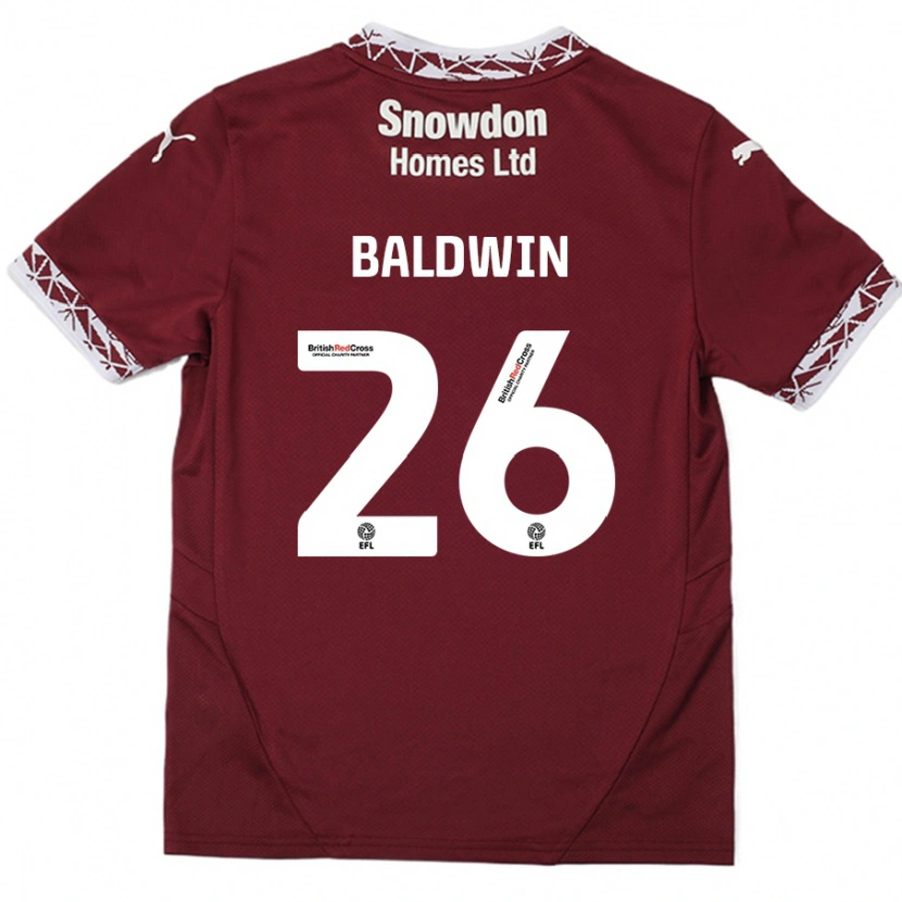 Danxen Mujer Camiseta Jack Baldwin #26 Borgoña 1ª Equipación 2024/25 La Camisa México
