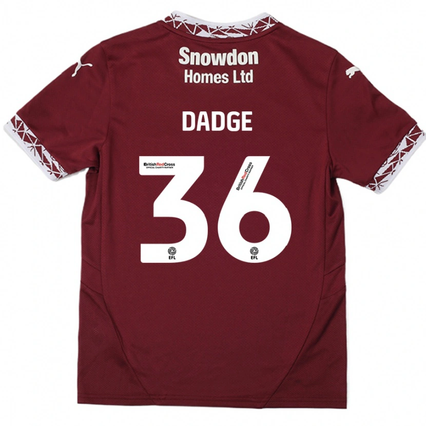 Danxen Mujer Camiseta James Dadge #36 Borgoña 1ª Equipación 2024/25 La Camisa México