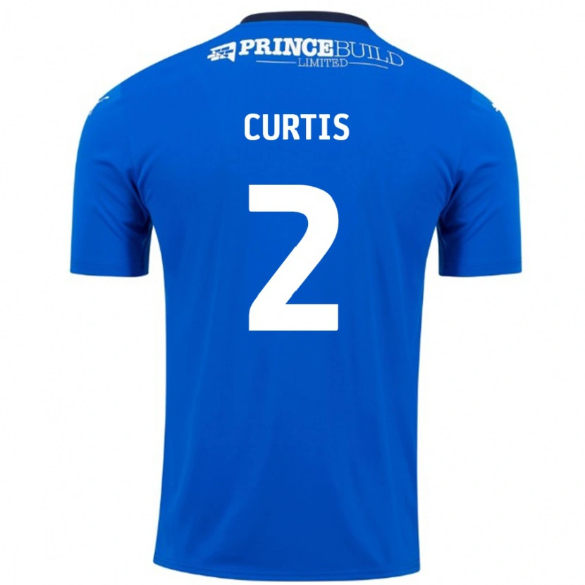 Danxen Mujer Camiseta Sam Curtis #2 Azul Blanco 1ª Equipación 2024/25 La Camisa México