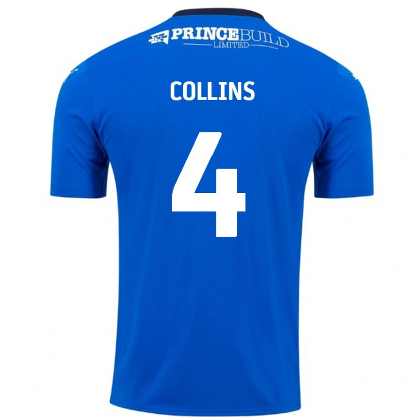 Danxen Mujer Camiseta Archie Collins #4 Azul Blanco 1ª Equipación 2024/25 La Camisa México