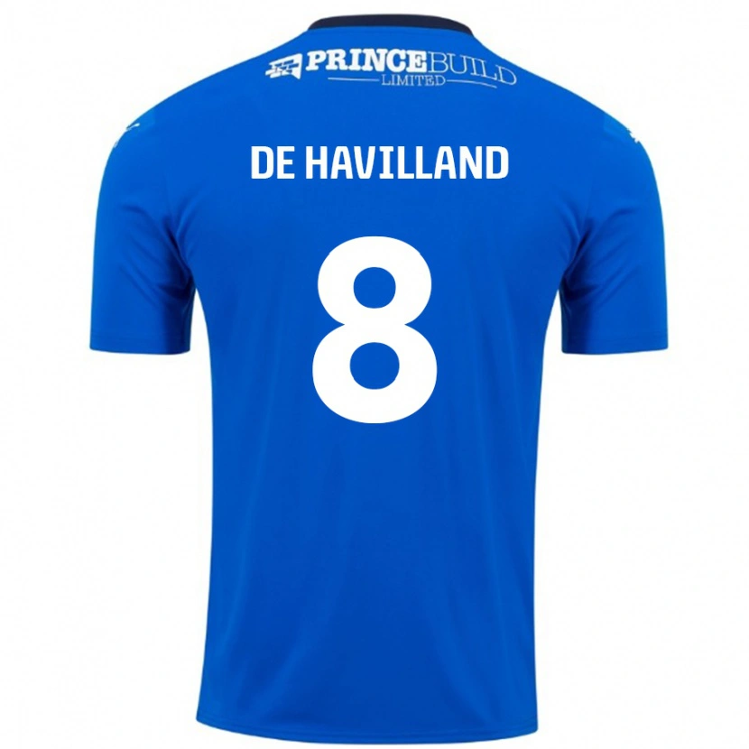Danxen Mujer Camiseta Ryan De Havilland #8 Azul Blanco 1ª Equipación 2024/25 La Camisa México