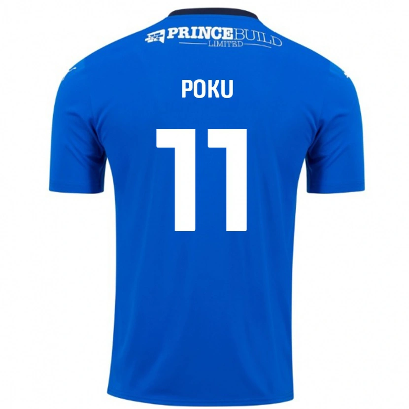 Danxen Mujer Camiseta Kwame Poku #11 Azul Blanco 1ª Equipación 2024/25 La Camisa México