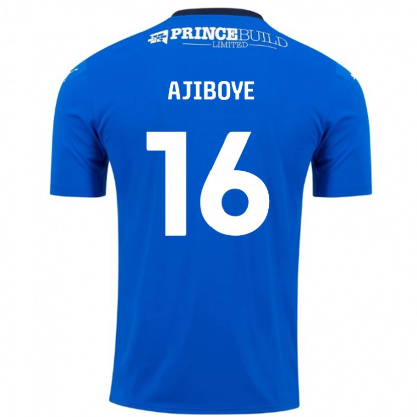 Danxen Mujer Camiseta David Ajiboye #16 Azul Blanco 1ª Equipación 2024/25 La Camisa México
