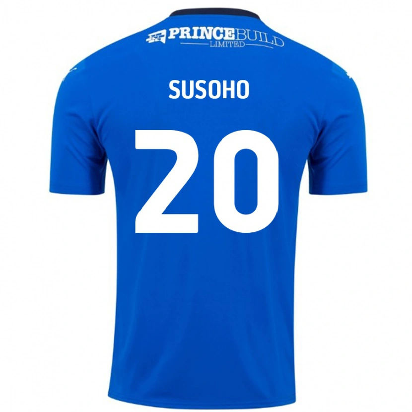 Danxen Mujer Camiseta Mahamadou Susoho #20 Azul Blanco 1ª Equipación 2024/25 La Camisa México