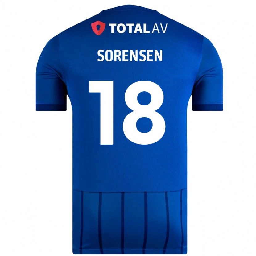 Danxen Mujer Camiseta Elias Sørensen #18 Azul 1ª Equipación 2024/25 La Camisa México
