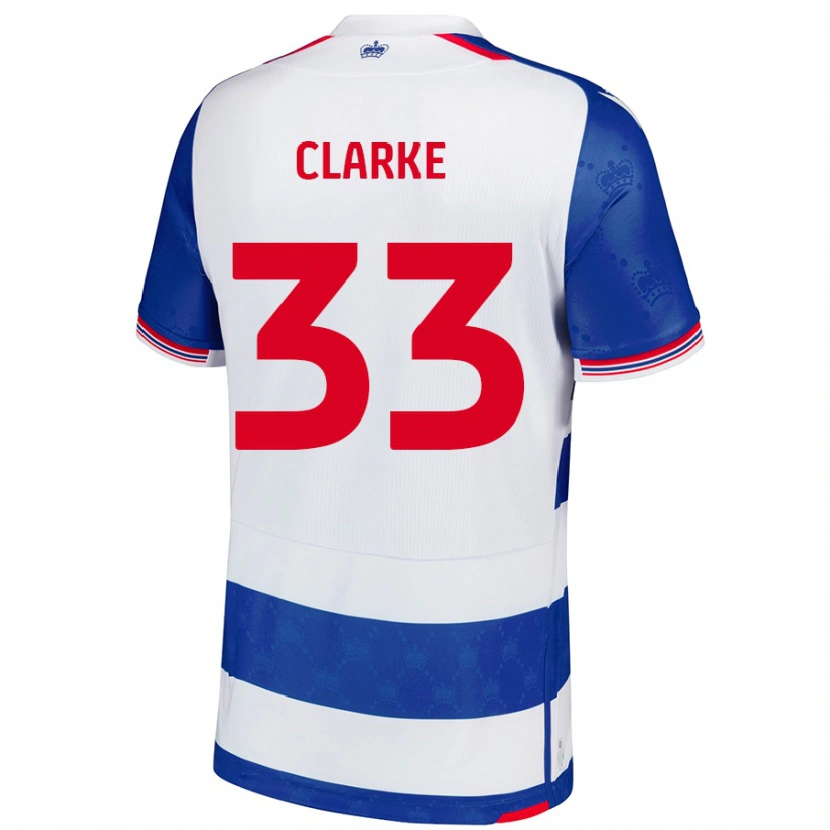 Danxen Mujer Camiseta John Clarke #33 Azul Blanco 1ª Equipación 2024/25 La Camisa México