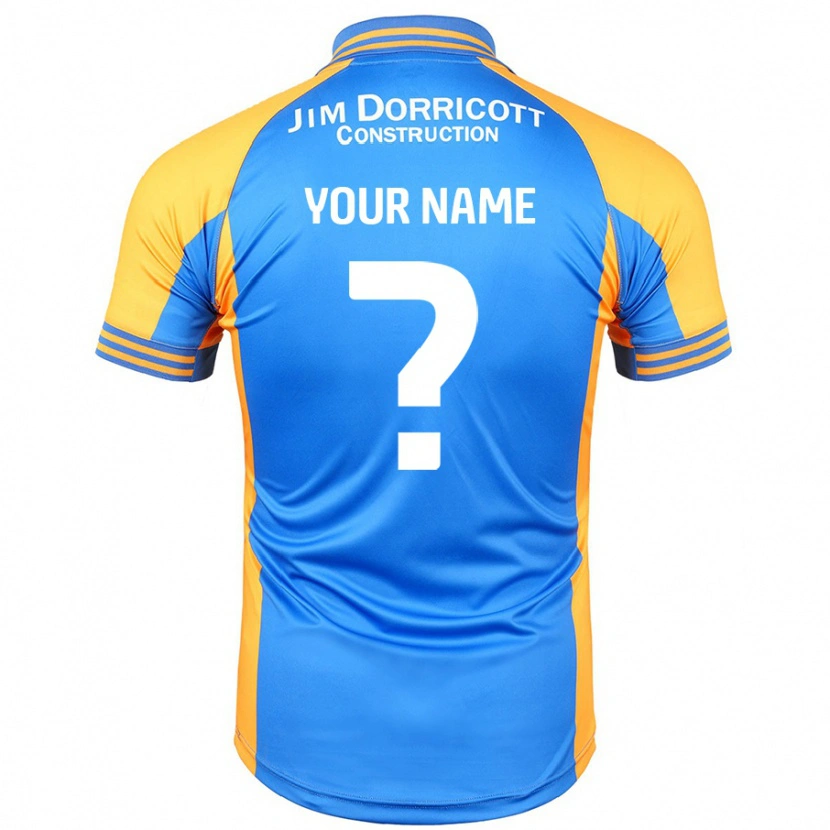 Danxen Mujer Camiseta Su Nombre #0 Azul Ámbar 1ª Equipación 2024/25 La Camisa México