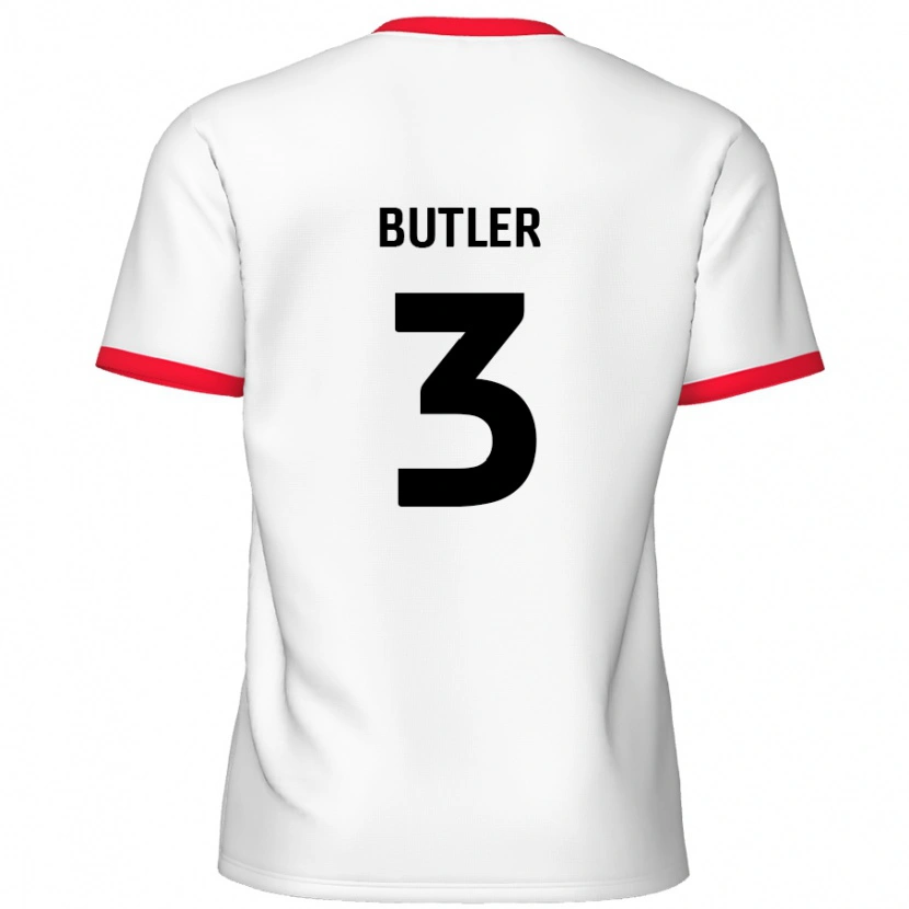 Danxen Mujer Camiseta Dan Butler #3 Blanco Rojo 1ª Equipación 2024/25 La Camisa México