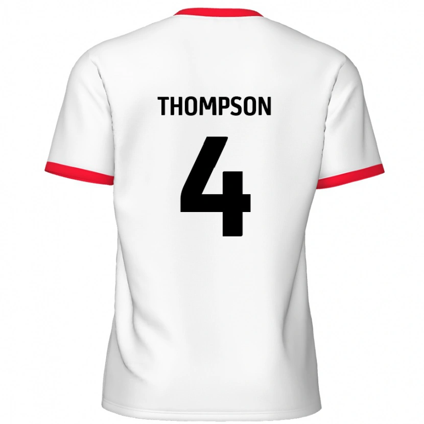 Danxen Mujer Camiseta Nathan Thompson #4 Blanco Rojo 1ª Equipación 2024/25 La Camisa México