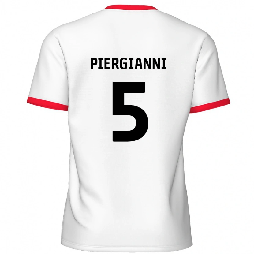 Danxen Mujer Camiseta Carl Piergianni #5 Blanco Rojo 1ª Equipación 2024/25 La Camisa México