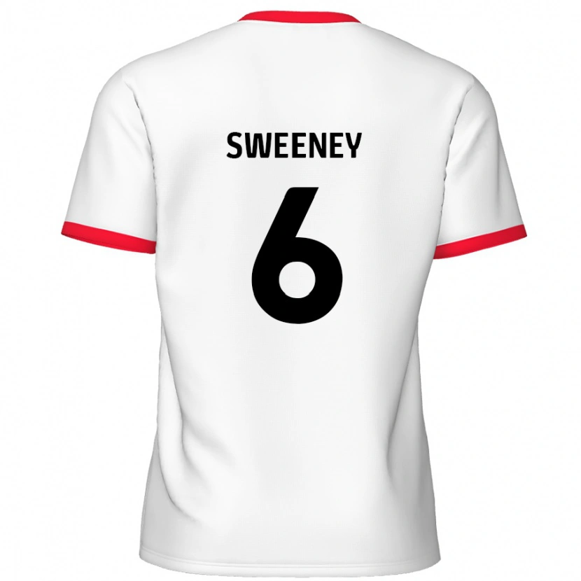 Danxen Mujer Camiseta Dan Sweeney #6 Blanco Rojo 1ª Equipación 2024/25 La Camisa México