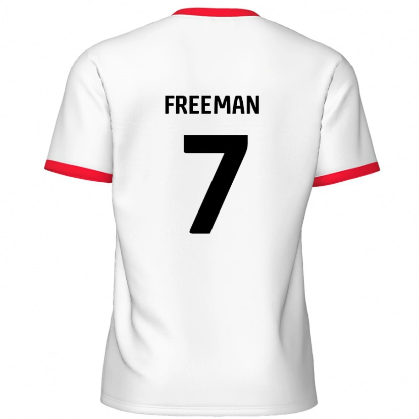 Danxen Mujer Camiseta Nick Freeman #7 Blanco Rojo 1ª Equipación 2024/25 La Camisa México