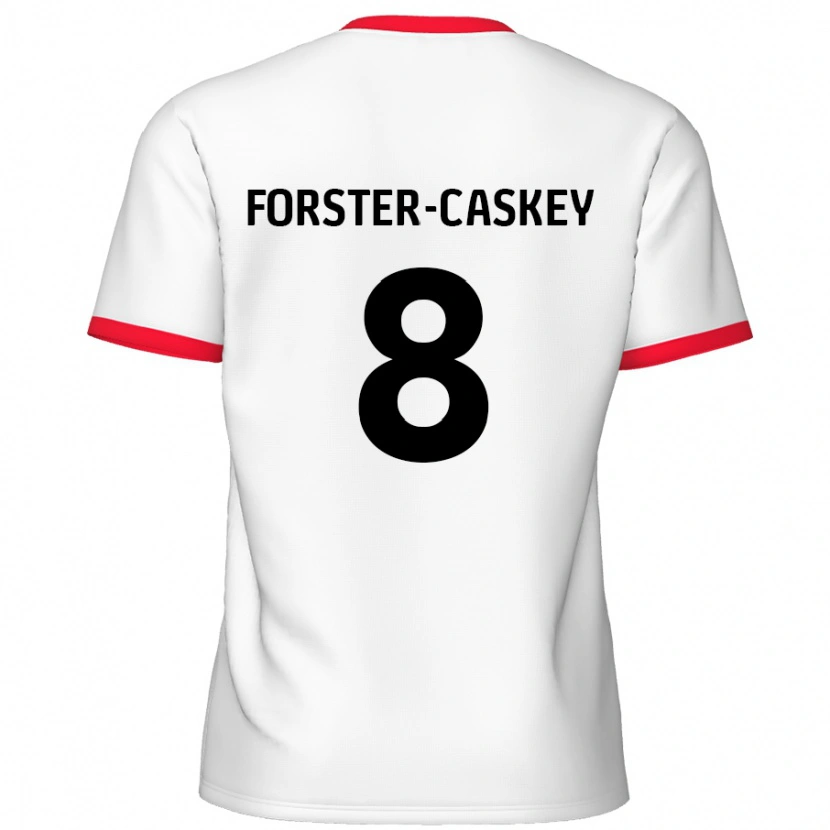 Danxen Mujer Camiseta Jake Forster-Caskey #8 Blanco Rojo 1ª Equipación 2024/25 La Camisa México