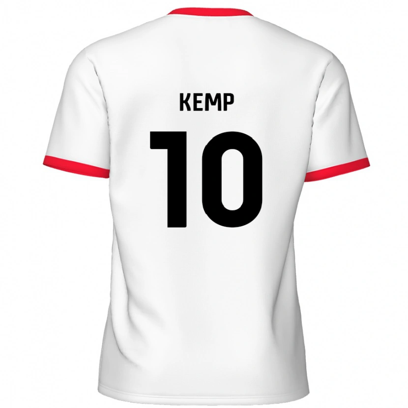 Danxen Mujer Camiseta Dan Kemp #10 Blanco Rojo 1ª Equipación 2024/25 La Camisa México